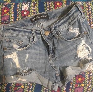 Express jeans distressed shorts sz 00